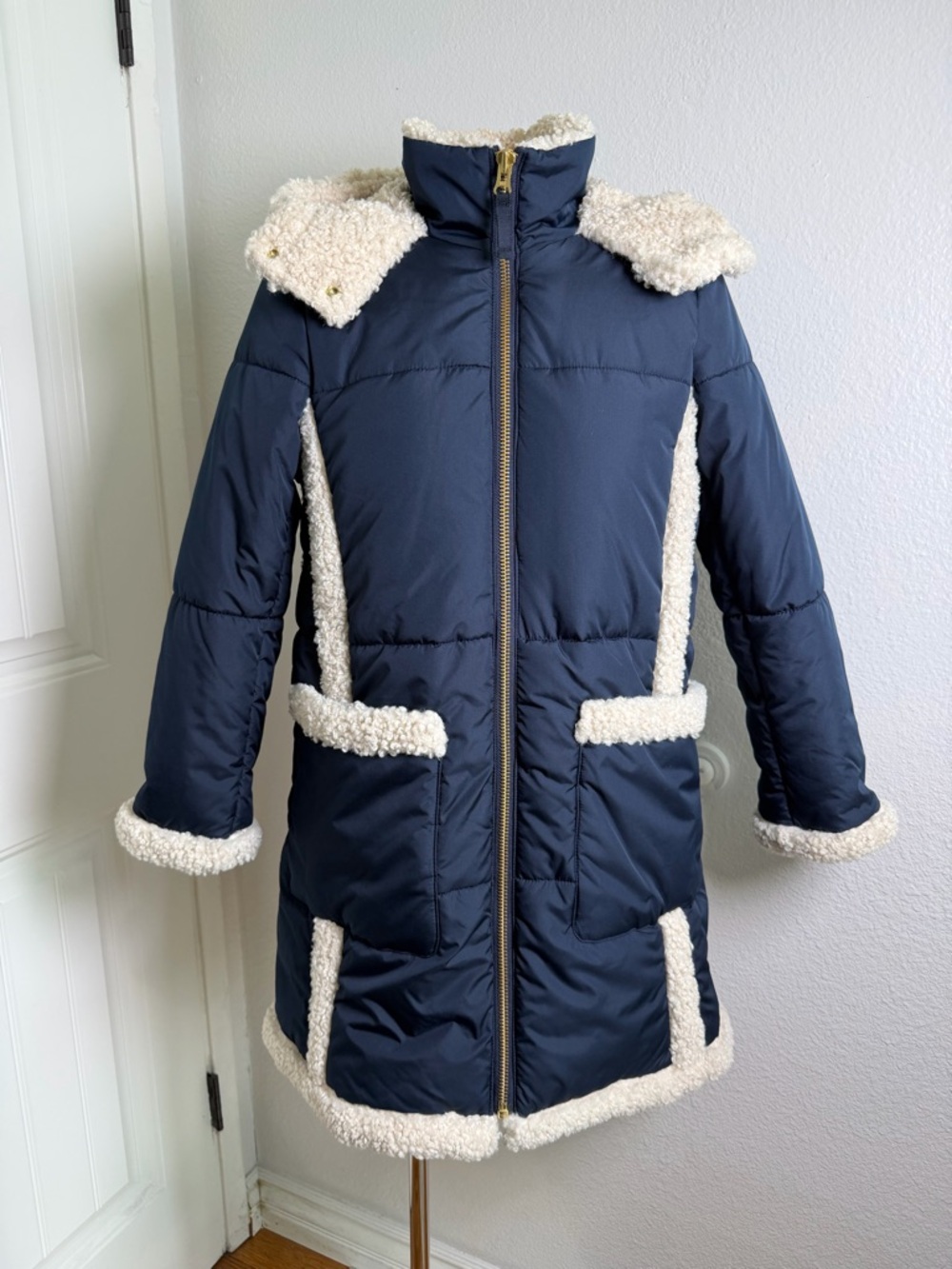 J.Crew $268 Snowday Puffer Jacket with Primaloft Navy Blue Size S